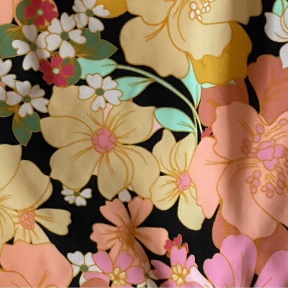 Shade&Shore Multi Floral Halter Keyhole Bandeau Tie Back One Piece Swimsuit NWT - Picture 13 of 16